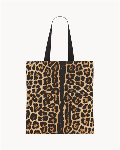 ysl шоппер леопард|LEOPARD TOTEBAG .